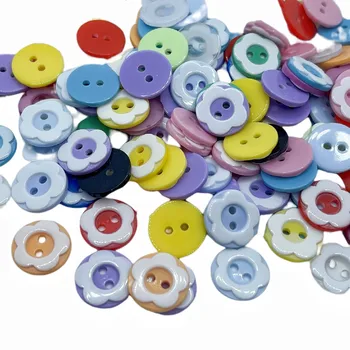 10color Upick 50pcs mix spalva 13mm plastiko apvalios gėlių formos mygtukai amatų siuvimo vaikų drabužiai