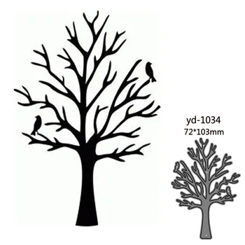 Metalo Pjovimo Miršta medis ir paukštis Apdailos užrašų knygelė Popieriaus Amatų Peilis Formos Ašmenys Punch Trafaretai