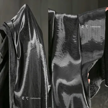 Juodas Skystis, Metallic Žakardo Super Blizga Kristalų Satino Blizgesio Audinio Dizaineris Audiniai