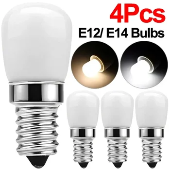 1/2/4Pcs Mini LED Lemputės E14/E12 220V LED Šaldytuvas Lempos Pakeitimas Įsukite Lemputę Ekranas Spinta Žibintai Siuvimo Mašinos Lempos