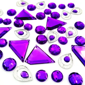 Sumaišykite Formos Apvalios Lašas 210pcs Siūti Purple AB Siuvimo, Drabužių Prarasti Perlus, Kristalai, Akmenys-kalnų krištolas, Vestuvių Drabužiai Suknelė 