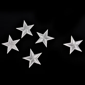 10vnt Sidabro Žvaigždės, Siuvinėtos Emblemos, Geležies Pleistrai Motyvas Aplikacijos Lipdukai