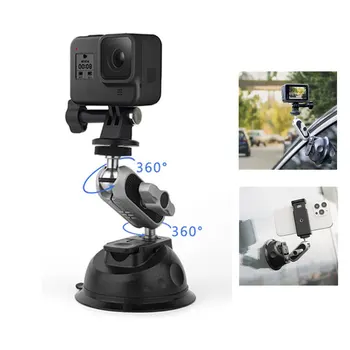 360 Pasukti Aliuminio Telefonas Veiksmų Kameros Laikiklio siurbtuką 1/4 Varžtas Telefono Turėtojas GoPro Insta360 Veiksmų Išmanųjį telefoną