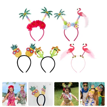Havajų Šalies Vadovas Boppers Palmių Ananasų Flamingo Kaktusas Gėlių Ekrano Užsklandą Atogrąžų Vinjetė Kostiumas Plaukų