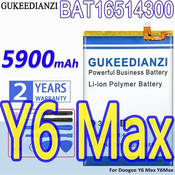 Didelės Talpos GUKEEDIANZI Baterija BAT16514300 5900mAh Už Doogee Y6 Max Y6Max
