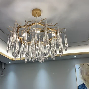 Aukso prabangos lempos kambarį krištolo sietynas, apvalūs stiklai filialas lempos prancūzijos viešbutis turas šiuolaikinės dekoratyvinis apšvietimas