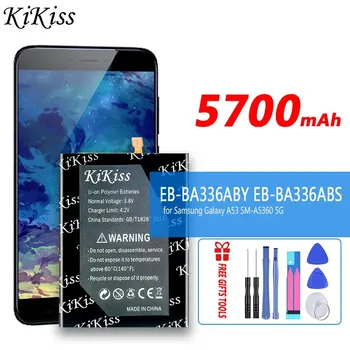 KiKiss Battery EB-BA336ABY EB-BA336ABS 5700mAh Samsung Galaxy A53 SM-A5360 A5360 A33 5G Repalcement Bateria