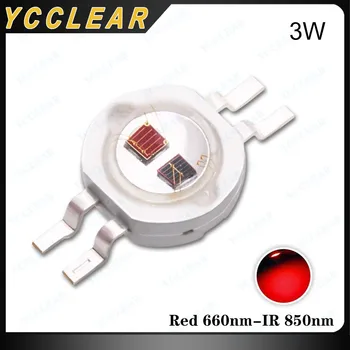 Didelės Galios LED Lemputė Karoliukai 2*3W Red 660nm Infraraudonųjų spindulių 850nm Integruotas LED Dvigubai Chip SMD Diodų, 