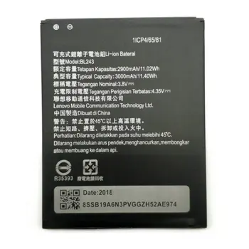 2900mAh BL243 baterija lenovo K3 Pastaba K50-T5-A7000 A5500 A5600 A7600 mobiliųjų Telefonų Aukštos kokybės Pakaitinis Akumuliatorius