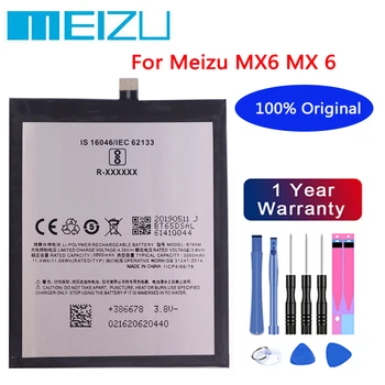 3060mAh Meizu Aukštos Kokybės 100% Originalus Baterijos BT65M Už Meizu MX6 MX-6 M X6 Mobiliųjų Telefonų baterijas Atsargų + Sekimo Numerį