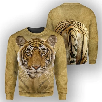 Tigras, Liūtas Katė Vilkas Animel 3D Atspausdintas Vyras Moteris Outwear Megztinis Megztinis Atsitiktinis Mados Megztinis Viršuje Rudenį Palaidinukė Drabužiai