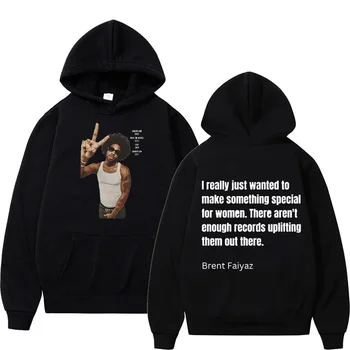 Reperis Brent Faiyaz Puloveris Hoodie Vyrų Hip-Hop Retro Mados Palaidinukė ilgomis Rankovėmis Unisex Negabaritinių Gobtuvu Tendencija Streetwear
