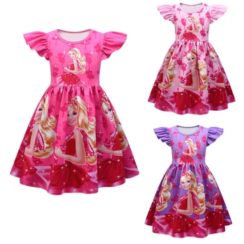 Barbie Suknelė Vaikų Mergaičių Mados Vaikai Princesė Drabužių Gimtadienio Dovana Suknelės Milksilk 3-8Y Galima