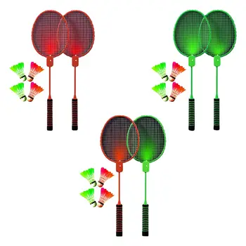 2vnt Badmintono Rakečių Rinkinys, Šviesos Badmintono Rakečių Interaktyvūs Žaislai Vaikams