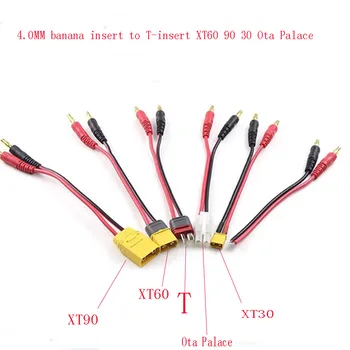 Imax B6 Mokestis Linija 4.0 mm Banana Plug-T Plug EC3 EB5 XT30 XT60 XT90 Su Silikono Kabelis 17CM Rc Lipo Batte