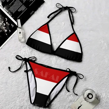 Azijos Šalyje Jemene herbas, Vėliava 3D Spausdinimo Moterų Micro Bikini Nustatyti Vasaros Paplūdimio Seksualus Paplūdimio Maudymosi Kostiumai