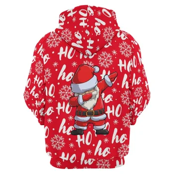 Kalėdų Vilnos Hoodies Juokinga Santa Claus Grafinis Vyrų Gobtuvu Puloveriai 3D Elnių Žiemos Hoodie Kalėdos Šilti Megztiniai Vaikams
