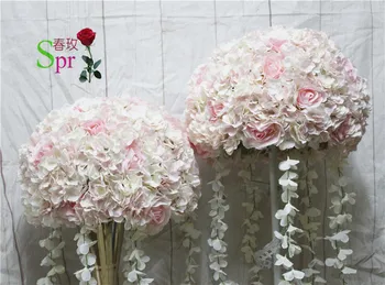 SPR šviesiai rožinė vestuvių stalo gėlių kamuolys puošmena vestuvių kelių sukelti dirbtinės flore puošmena fone puošyba