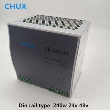 CHUX 24V 48V impulsinis Maitinimo šaltinis 240W 10A ir 5A Din Bėgelio Tipas-Vieno Išėjimo SMPS LED Pramonės Maitinimo šaltiniai