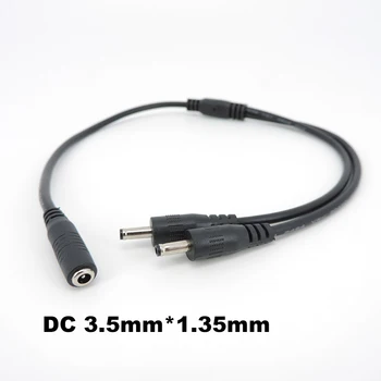 DC Maitinimo Y Splitter Cable 3.5 mm x 1.35 mm Vyrų ir 2 Moterų Pratęsimo Adapteris, skirtas VAIZDO Stebėjimo Kamerų Priežiūra, Maršrutizatoriai