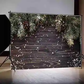 MĖNULIS.QG Fone papuošalai Kalėdų Snaigės Pušies Medžio Lenta Fotografijos Fone Individualų Šalies Reklama Prop Photo Booth
