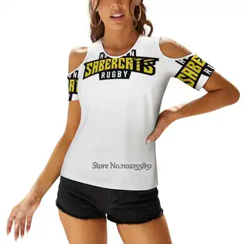 Houston Sabercats Esminius T - Shirt Moterų Viršūnių Tee Ponios Atsitiktinis Sexy Marškinėliai Atgal Jungiamąją Drabužių Houston Sabercats 0