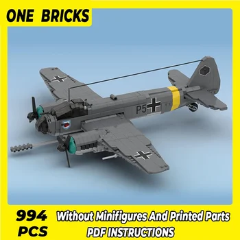 Ss Statybinės Plytos Karinio Orlaivio Modelis Junkers Ju 88 Kovotojas Technologijų Modulinių Blokų Dovana Kalėdų Žaislas 