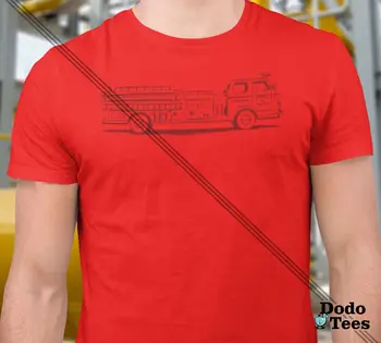 Vyrai Fire Truck Marškinėliai Gaisrininkas Ugniagesiai Grafinis Tees Dovanos Tėčiui