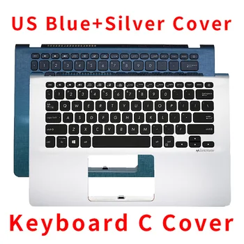 JAV Apšvietimu ir klaviatūros Asus VivoBook S14 S430F S430FA S430FN S430U S430UA X430 X430F X430FA X430FN X430U X430UA Palmrest Dangtis
