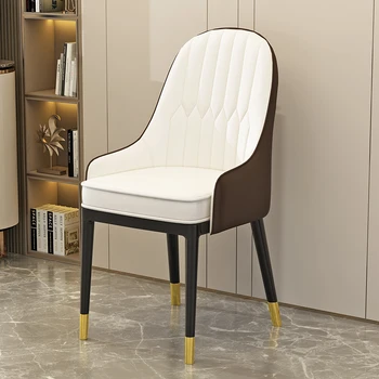 Elegantiška Baltos Spalvos Šiaurės Valgomojo Kėdės Paprastas Aukso Minkštas Dizaineris Mobiliojo Valgomojo Kėdės Prabangus Odinis Silla Comedor Baldai