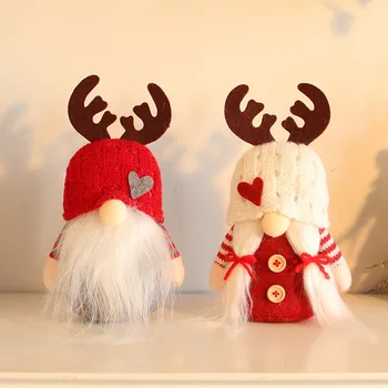 Pylimo Medvilnės Kalėdų Nykštukas Naujas Minkštas Mielas Rudolf Beveidis Lėlės Audinio Tekstūra Megzti Skrybėlę Elnių Ragai Lėlės Kalėdų