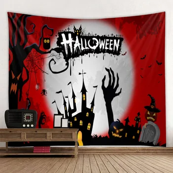 Helovinas 3D Spausdinimo Tapestrying juokinga Stačiakampio formos Namų Dekoro Sienos Kabo Helovinas Šalis sienos kabo stilius-4