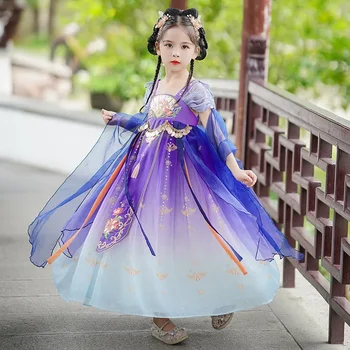 Kinijos Hanfu Suknelė Mergaitėms Nauji Metai Kostiumai Vaikams, Karnavaliniai Gėlių Fėja Cosplay Kostiumų Šokių Hanfu Suknelė Vaikams Mergaitėms