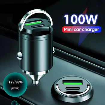 100W/30W Mini USB C Automobilinis Įkroviklis PD Super Greito Įkrovimo Adapteris, skirtas 
