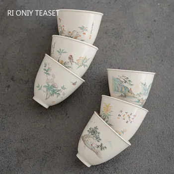 Senovinių Keramikos Teacup Boutique Vertus Dažytos Gėlės Arbatos Dubenėlį Kelionės Asmeninę Meditacijos Taurės Buitinių Arbatos Nustatyti Pagrindinį Puodeliai