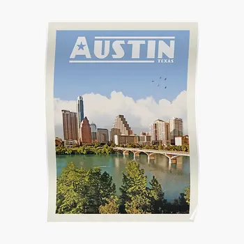 Austin Texas Derliaus Kelionės Plakatas Kambario Sienų Dekoras Meno Apdailos Juokinga Šiuolaikinės Tapybos Paveikslų Namų Derliaus Spausdinimo Be Rėmelio