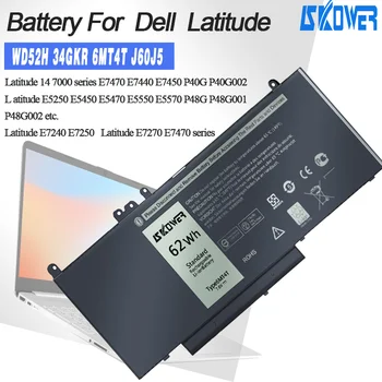 Nešiojamas Baterija Dell Latitude 14 E7470 E7440 E7420 E7240 E7250 E7270 E5470 E5570 Sąsiuvinis 34GKR 6MT4T J60J5 WD52H Baterijos
