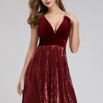 ICCLEK Elegantiškas Šalis Suknelės Moterims Prabanga, Vestidos De Fiesta Sexi Vestidos De Lentejuelas Para Mujer 2023 Ryškiai Raudona Suknelė