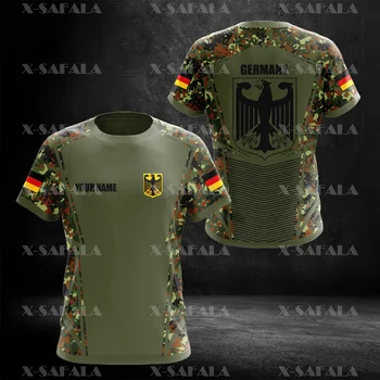Kaukolė CAMO Armijos Didžiuotis Germany Šalis Vėliavos 3D Spausdinti Aukštos Kokybės marškinėliai Vasaros Apvalios Kaklo Vyrų, Moterų Atsitiktinis Tee Top-3