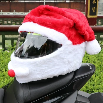 Kalėdų Motociklo Visą Šalmo Pliušinis Padengti Kūrybos Santa Claus Motociklo Šalmas Skrybėlę Lauko Asmeninį Važiuoti Kalėdų Dovana