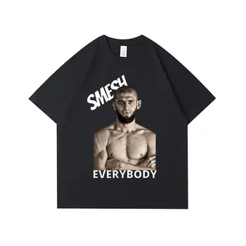 Naujas Khamzat Chimaev Grafinis Marškinėliai Smesh Everybo Hip-Hop Print T Marškinėliai Topai Vyrų Mados Gotikos Negabaritinių marškinėliai Streetwear