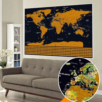 Aukštos kokybės nulio išjungti Žemėlapio plakatai ir spausdina Top Deluxe Kelionės Žemėlapis sienos lipdukas, biuro, miegamojo sienų dekoras tapyba