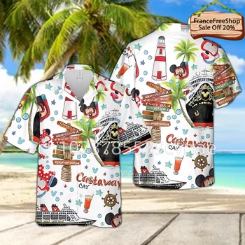 Disney Cruise Havajų Marškinėliai Moterų Mygtuką Iki Marškinėliai Mickey Kruizinių Havajų Marškinėliai 