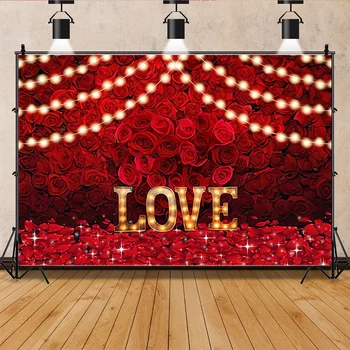 SHENGYONGBAO Valentino Dienos Fotografijos Backdrops Rekvizitai Meilužis Rožių Gėlių Sienos Vestuvių, Gimtadienio Svajonė Nuotrauka Fone AL-10