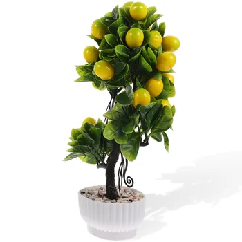 Citrinos Dirbtinių Vaisių Medis Vazoninių Augalų Dekoracijos Modeliavimas Bonsai Ornamentu Biuras 0