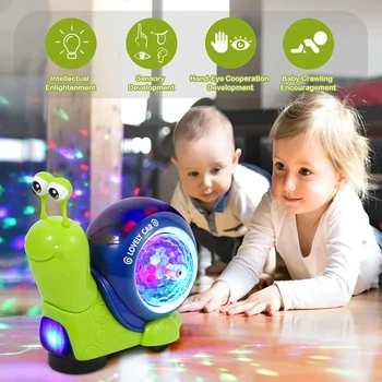 Nuskaitymo Krabų Žaislai su Muzika ir LED Šviesos Bamblys Interaktyvus Plėtros Žaislo Pilvą, Vaikščiojimas Laiko Žaislas, skirtas Kūdikių, Mergaičių