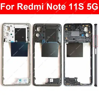 LCD Rėmo Viduryje Būsto Xiaomi Redmi Pastaba 11S 5G Priekiniai LCD Rėmo Dangtis Viduryje Korpuso Dalys Su Šoniniais Klavišus