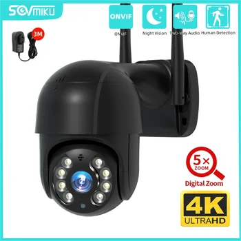 SOVMIKU 4K 8MP Smart PTZ IP Kamera, Wifi Surveliance Kamera 5x Skaitmeninis Priartinimas AI Žmogaus Aptikimo ONVIF Wireless CCTV Gatvės vaizdo Kamera
