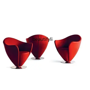 Nordic Light Luxury Širdies Formos Bendrosios Laisvalaikio Kėdė Mažame Bute Kambarį Frp Formos Sofos Atlošo