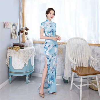 2023 Elegantiškas Moteris Cheongsam Kinijos Tradicinės Slim Suknelė Vestuvių Kostiumas Ilgas Sukneles Seksualus Qipao Kelių Spalvų 6XL